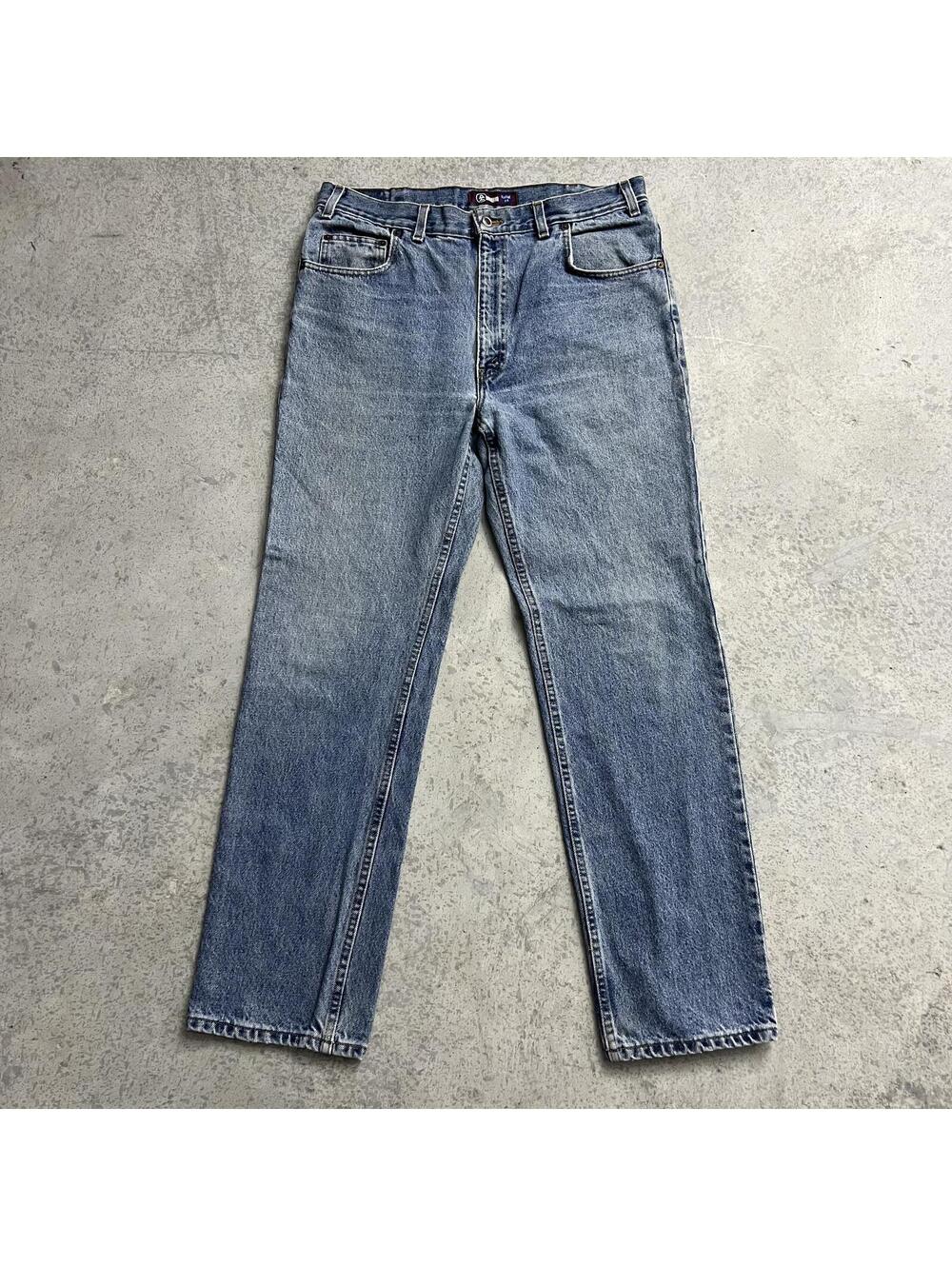 Vtg 90s Arizona Light Wash Slim Straight Jeans Sz 36X32 (Fits 34X30) USA Whisker